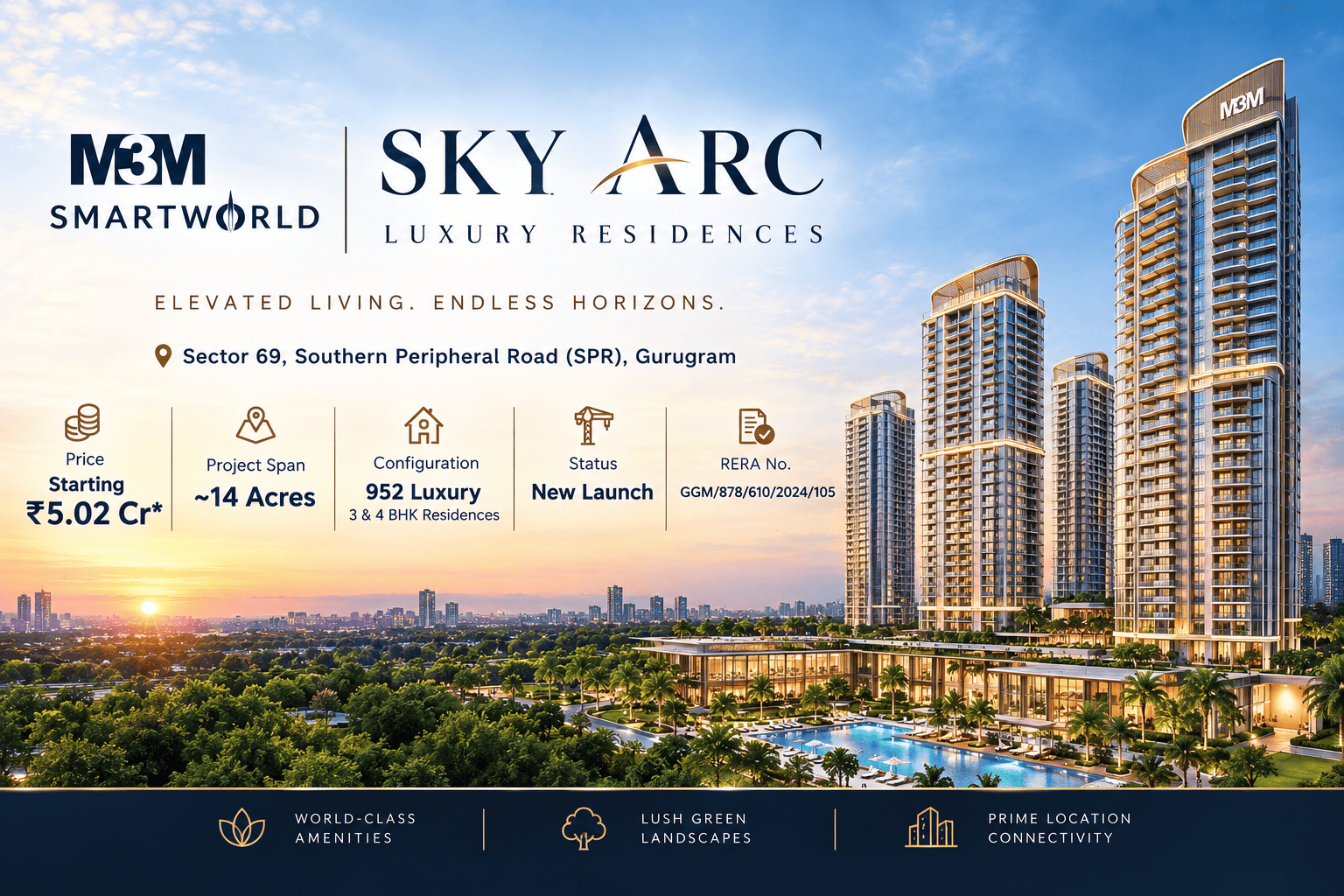 M3M Smartworld Sky Arc - Luxury 3 & 4 BHK in Sector 69 Gurgaon