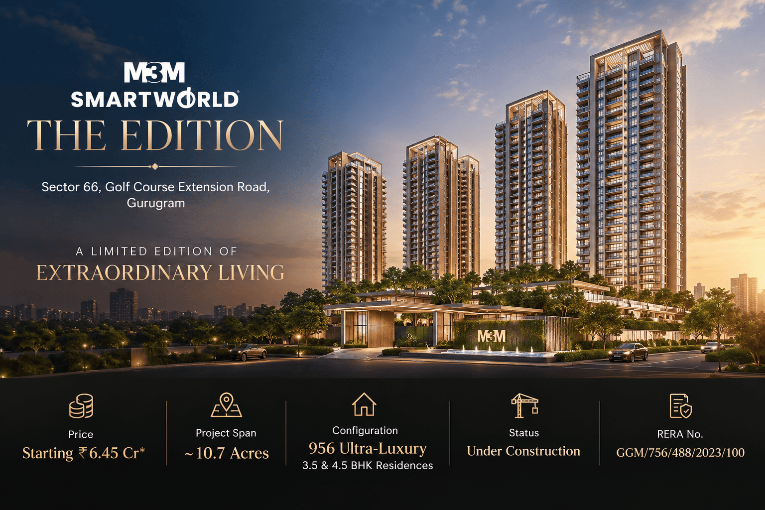 M3M Smartworld The Edition - Ultra-Luxury 3.5 & 4.5 BHK in Sector 66 Gurgaon